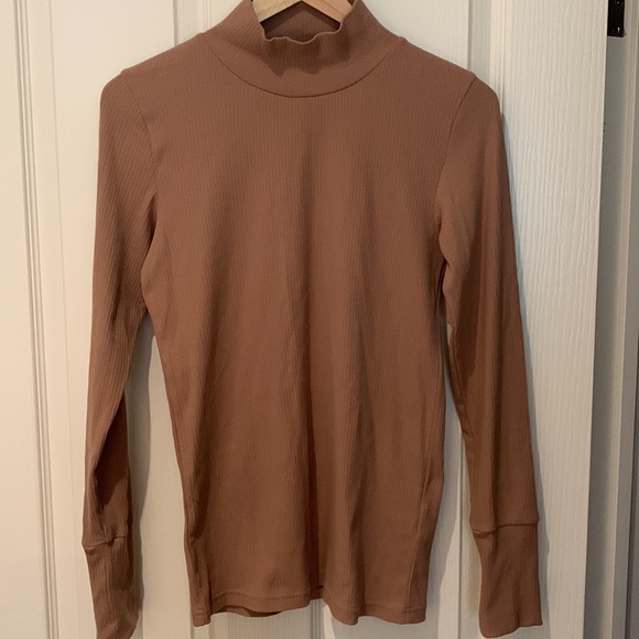 JCrew Ribbed stretch-cotton mockneck top - Picture 2 of 6